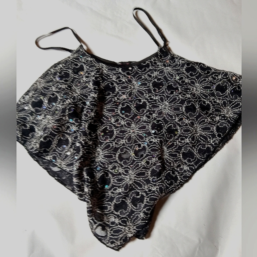 Black and sequins strap top